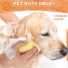 2-in-1 Pet Bath Brush - Silicone Grooming Comb & Shampoo Dispenser
