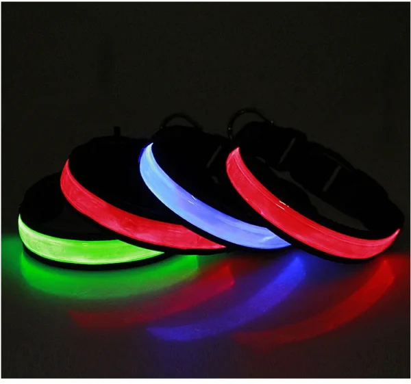 Sbc07058f95f14209aa58d2dcbb1e3064g.webp LED Luminous Dog Collar Adjustable Flashing USB Charging Glowing Collar Night Light Harness For Big Medium Small Dogs Pet Items