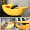 Banana Cat Bed - Cute Fruit-Shaped Pet Bed with Thick Cushion