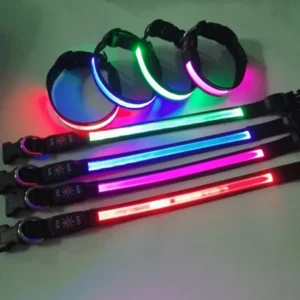 Sbf200499df1c4e46b9def5a4752550a3l.webp LED Luminous Dog Collar Adjustable Flashing USB Charging Glowing Collar Night Light Harness For Big Medium Small Dogs Pet Items