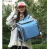 Dog or Cat Bike Basket Expandable Soft Sided Pet Carrier Backpack with 4 Open Doors Foldable Dog Bike Carrier