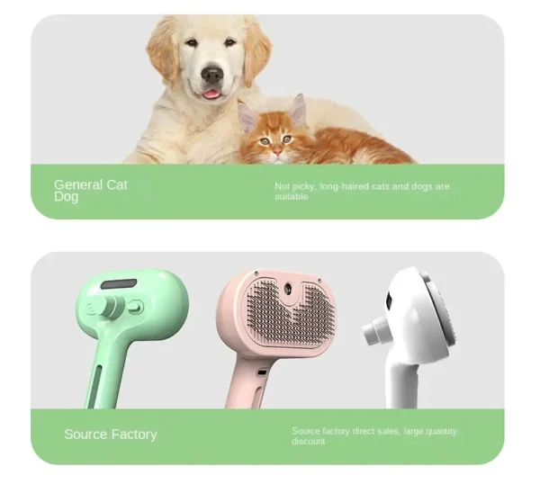 Sc16b31584a80426d938b5e492a670b90I.webp Electric Steamer Brush - 3-in-1 Dog Grooming with Hydration Spray