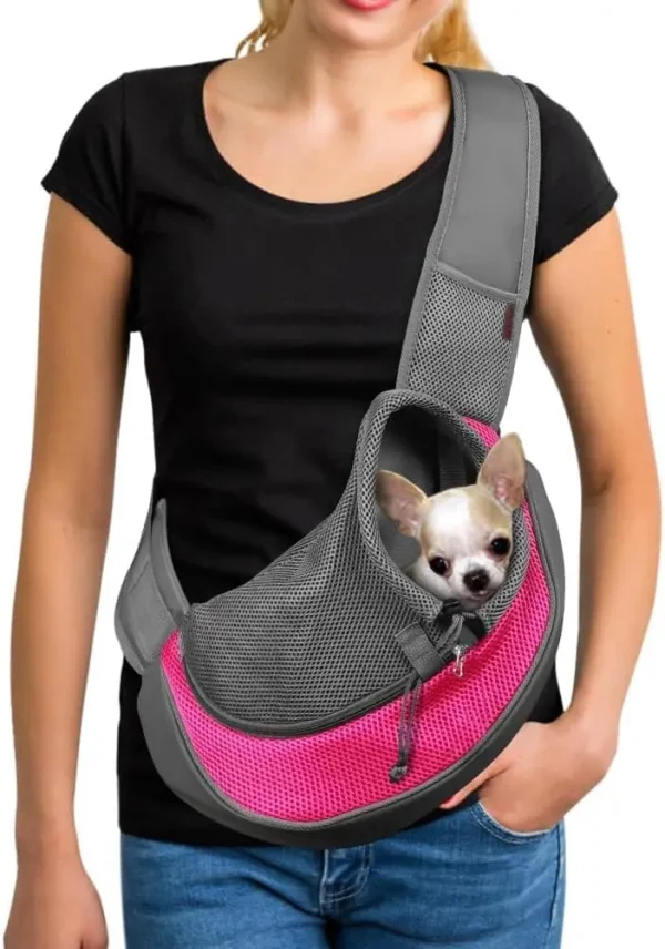 Foldable Pet Carrier Bag - Breathable Shoulder Bag for Small Dogs & Cats