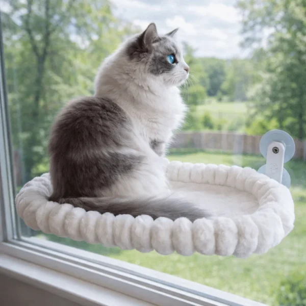 Sca20b5d484014daabf3ccdc152b4ca2es.webp Detachable Cat Desk Hammock No-punching Strong Load-bearing Window Cat Hammock Stable Comfortable Pet Hanging Bed Balcony