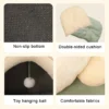 Enclosed Cat Cave Bed - Hooded Donut Design with Non-Slip Base