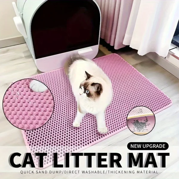Scd50972287b34b32adb56568497e2966n.webp Honeycomb Cat Litter Mat - Double Layer Waterproof & Easy Clean Design