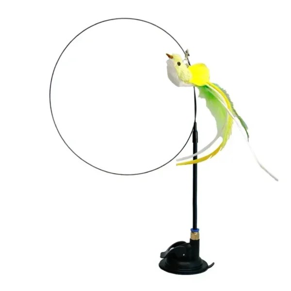 Scd843816486e4f7caf0d193d166eb0c6y.webp Interactive Cat Feather Toy - Suction Cup Mounted with Replaceable Feathers