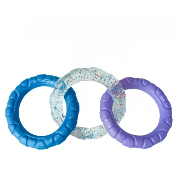 TPR Dog Toy - 3-Ring Chew for Teeth Cleaning & Interactive Play