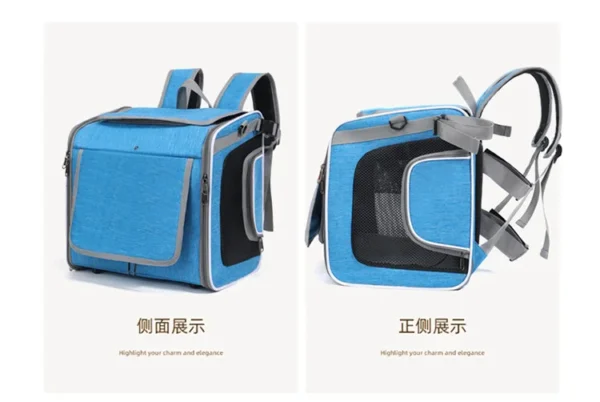 Dog or Cat Bike Basket Expandable Soft Sided Pet Carrier Backpack with 4 Open Doors Foldable Dog Bike Carrier