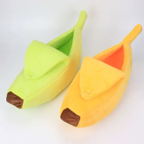 Banana Cat Bed - Cute Fruit-Shaped Pet Bed with Thick Cushion