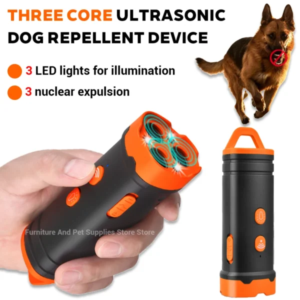 Sd9a379fd407342c4a48d71bd668f99a10.webp Ultrasonic Dog Training Device - Anti-Bark Deterrent with LED Flashlight