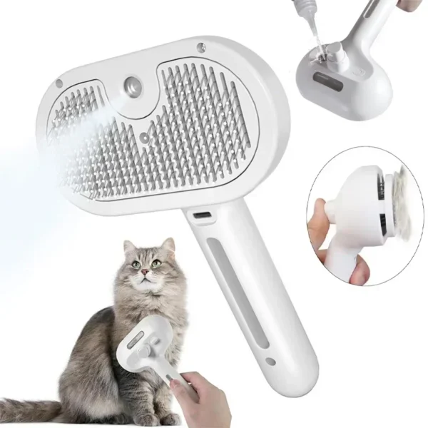 Sddd2dddca00b41dc9da16d3a7c9bc4f8m.webp Electric Steamer Brush - 3-in-1 Dog Grooming with Hydration Spray