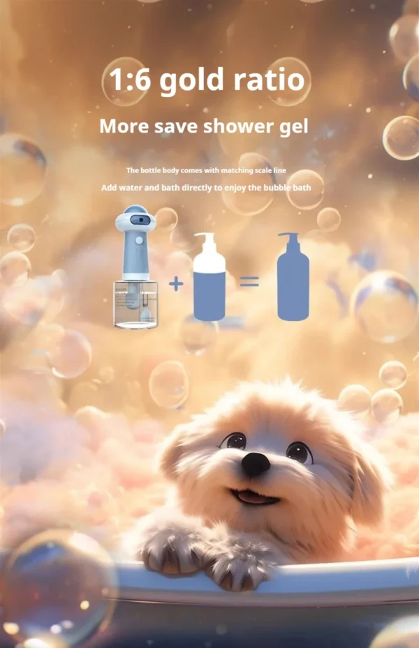 Automatic Soap Dispenser Wireless Mute USB Dog Grooming Frother Cat Deeper Cleaning Smart Bath Shampoo Foam Sprayer Pet Supplies