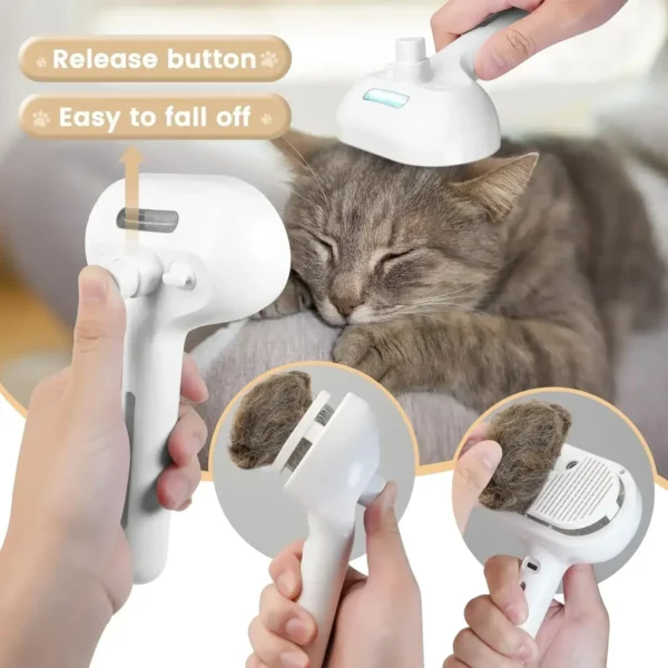 Sdf22747b0ce742c982e72edb0e97620ex.webp Electric Steamer Brush - 3-in-1 Dog Grooming with Hydration Spray
