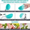 2-in-1 Portable Dog Water Bottle with Lanyard Hook Foldable Silicone Dog Bowl Leak-proof Compact Travel Pet Feeding Bottle