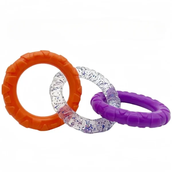 TPR Dog Toy - 3-Ring Chew for Teeth Cleaning & Interactive Play