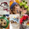 Sea8ee79f674c45a4a57cffffc96401d3U.webp Cute Cat Hat Funny Pets Party Cosplay Headwear Delicate Hemming Pendant Decor Elasticity Knitted Hat Pet Accessories