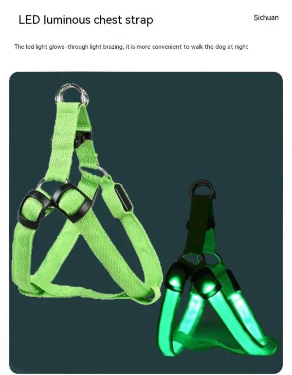 Seb52fe64640843bb80ef4f364cd3186ex.webp LED Glow Dog Harness - Reflective No-Pull Harness with 3 Light Modes