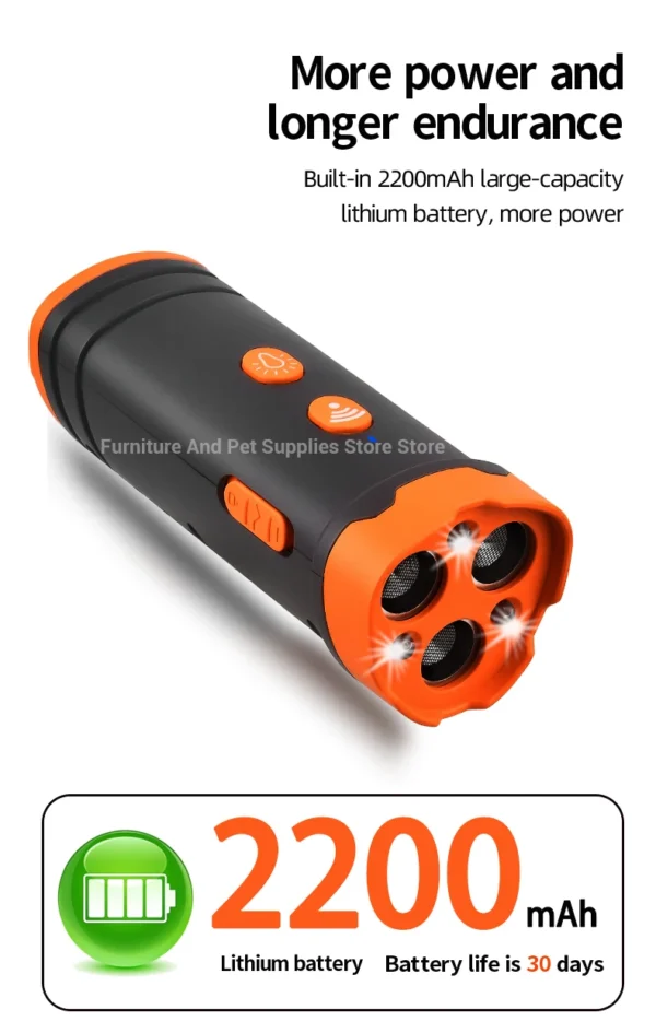 Secb12009069d4e1fb7191ecbf5034a8cP.webp Ultrasonic Dog Training Device - Anti-Bark Deterrent with LED Flashlight