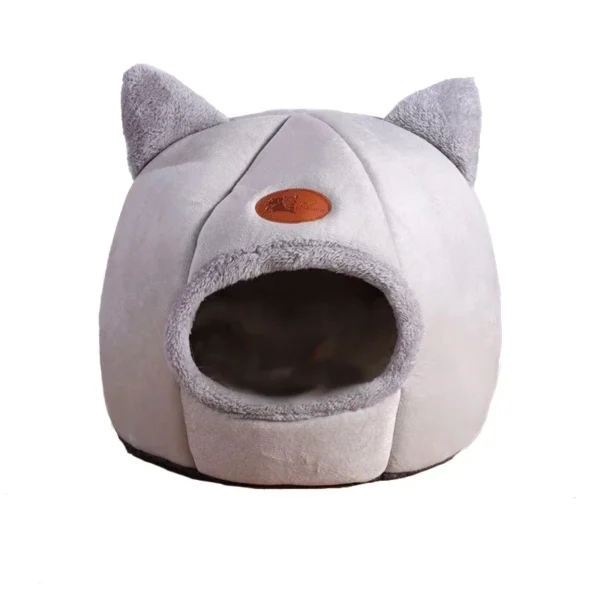 Sef32d1daaca64230a5584a4dfc106ca1h.webp Cat Head Cat House - Semi-Closed Sleep Cave with Non-Slip Base