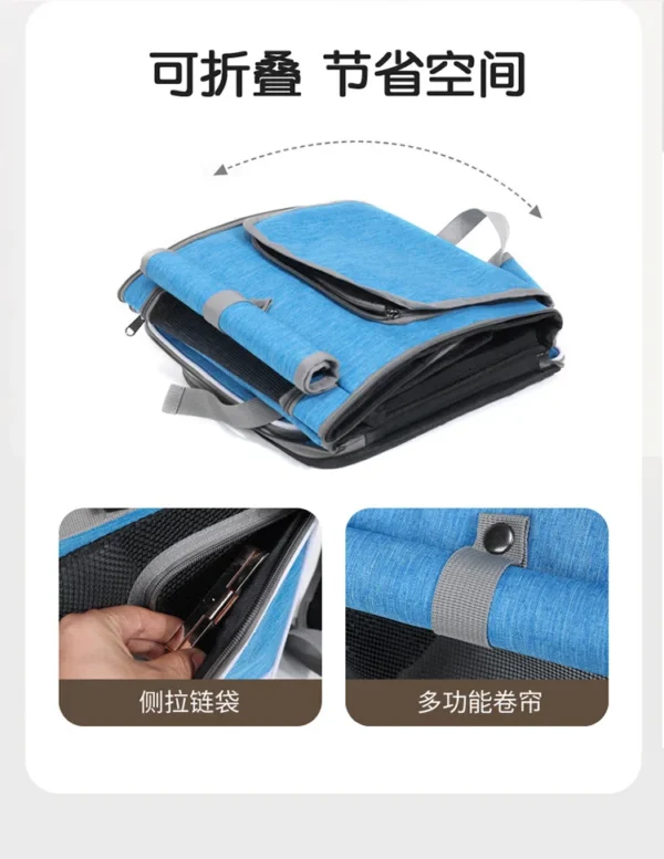 Dog or Cat Bike Basket Expandable Soft Sided Pet Carrier Backpack with 4 Open Doors Foldable Dog Bike Carrier