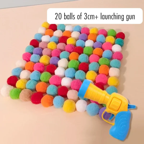 Cat Ball Launcher Toy - Plush Balls with Shooting Gun