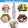 USB Rechargeable Dog Nail Grinder - Quiet Electric Claw Trimmer with 2 Speeds