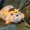 Sf504d93e240140a9909cb41f4e724877l.webp Cute Cat Hat Funny Pets Party Cosplay Headwear Delicate Hemming Pendant Decor Elasticity Knitted Hat Pet Accessories