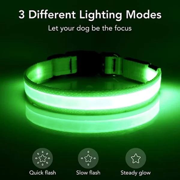 Sf51d8b2bcce34865893774b0f22bc0fcf.webp LED Luminous Dog Collar Adjustable Flashing USB Charging Glowing Collar Night Light Harness For Big Medium Small Dogs Pet Items