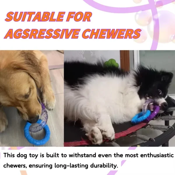 TPR Dog Toy - 3-Ring Chew for Teeth Cleaning & Interactive Play