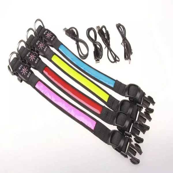 Sf9fdaf1cd3cf45abb8c53ab448e87e34d.webp LED Luminous Dog Collar Adjustable Flashing USB Charging Glowing Collar Night Light Harness For Big Medium Small Dogs Pet Items